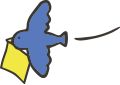 青い鳥が飛んでいる